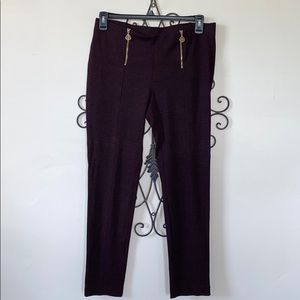 Anne Klein Trousers - Burgundy w/Gold Accent